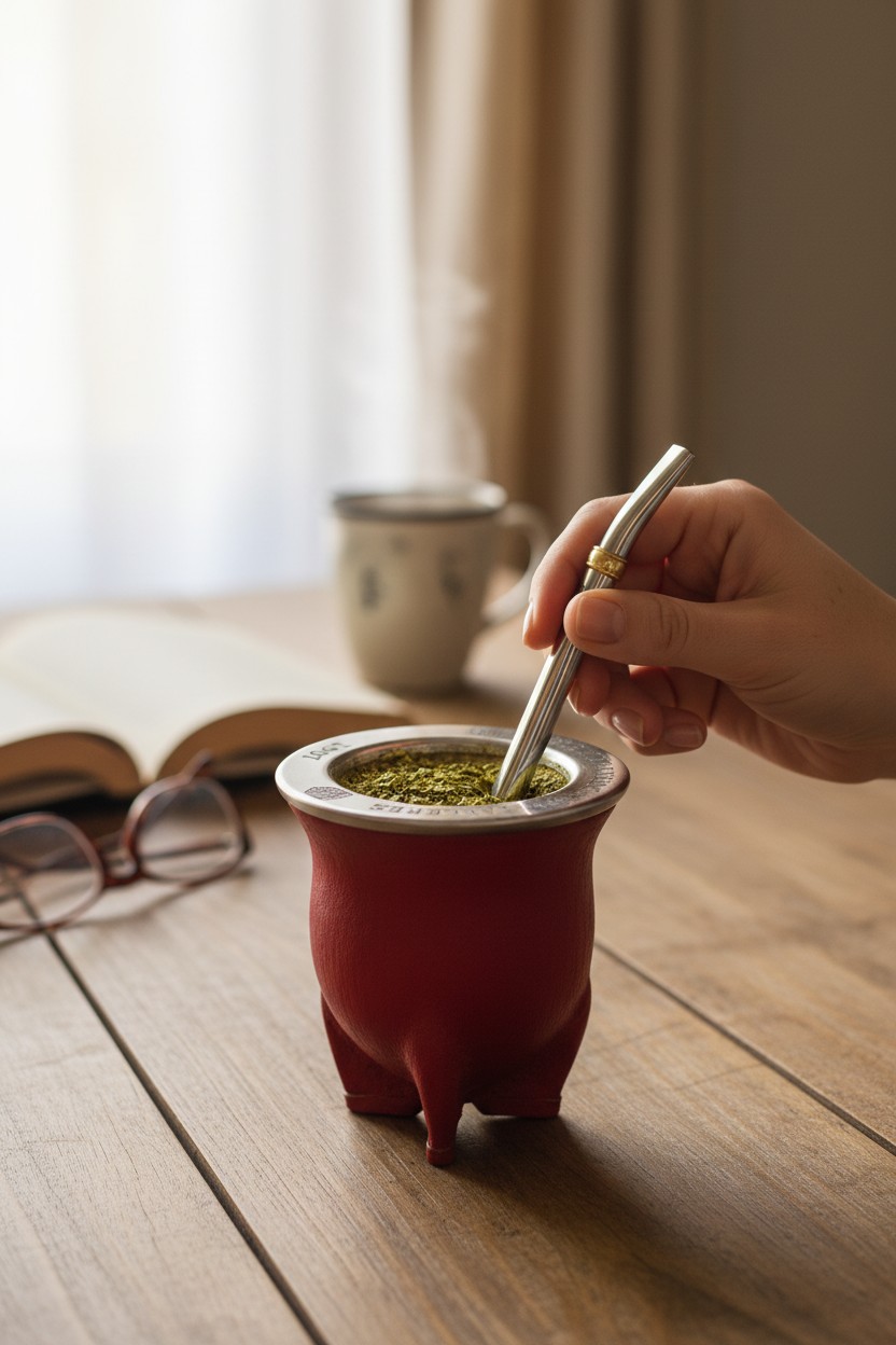 Mate Imperial Oficial CAT con Borde de Alpaca + Bombilla