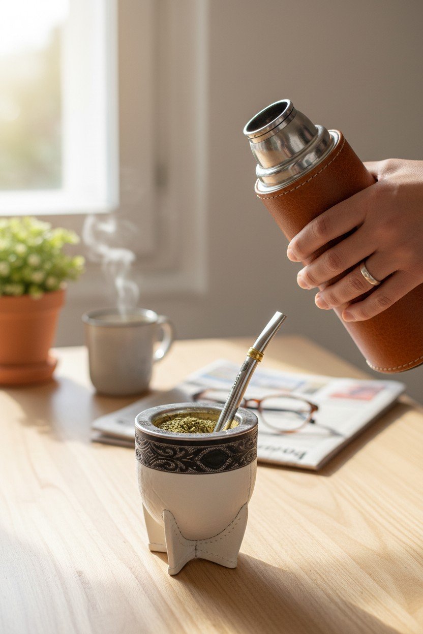 Mate Imperial Oficial CAT Blanco con Borde de Alpaca + Bombilla - Imagen 2